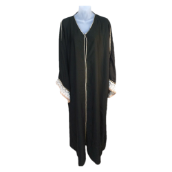 Women's TMS Long Crocheted Sleeved Abaya